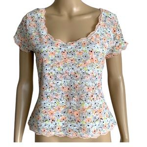 Victoria’s Secret women top short sleeve & lace stretchy size L
